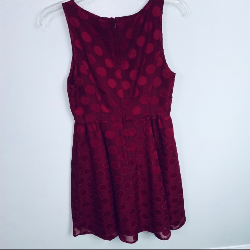 Disney Burgundy Polka Dot Mini Dress - Picture 4 of 8